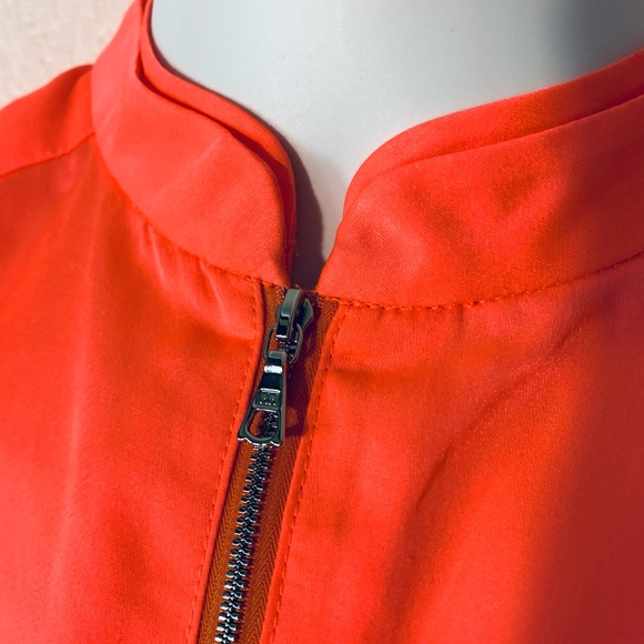 J Brand Neon Orange/Pink Zipper Collar Tank Top - Picture 5 of 8